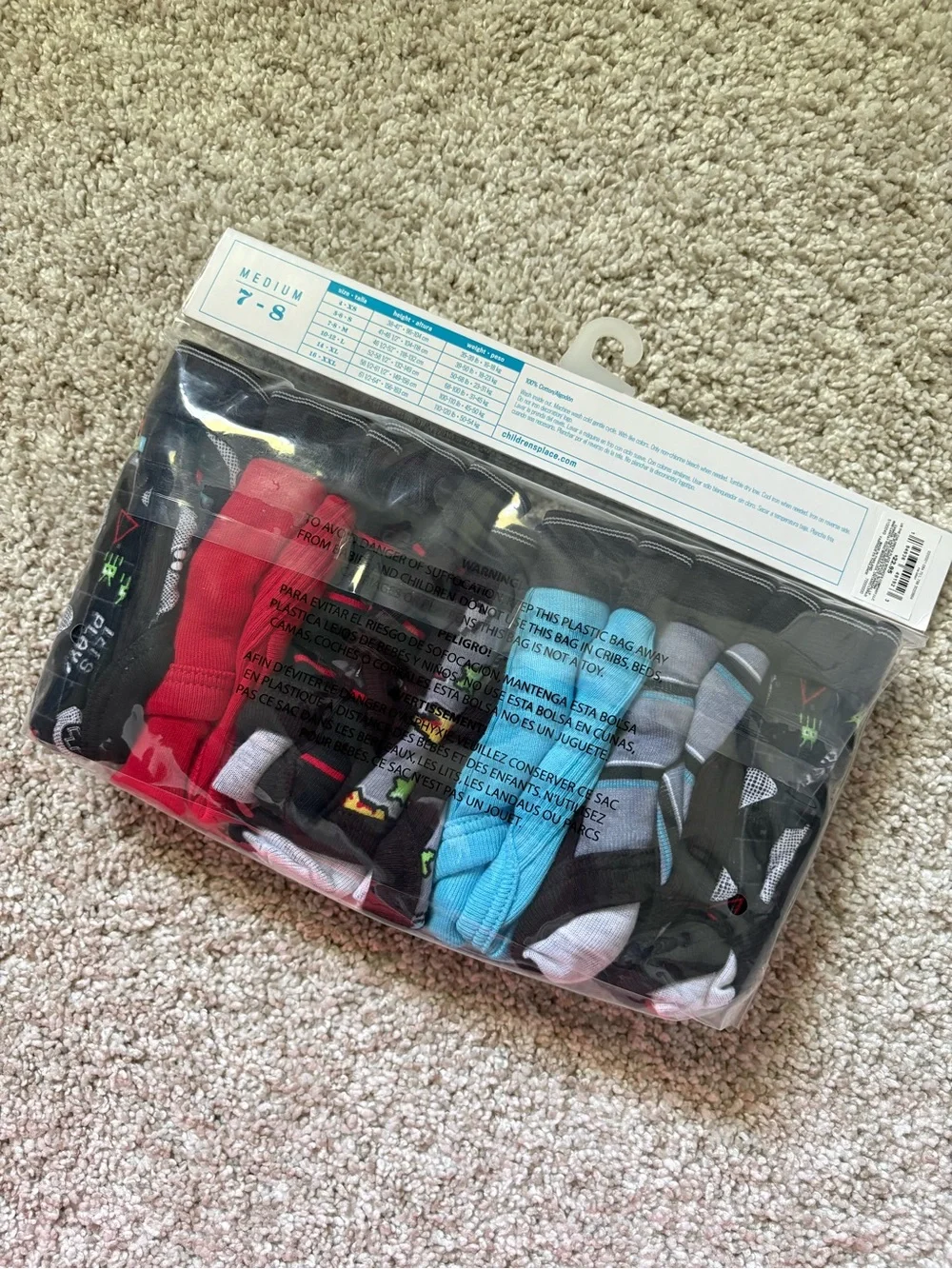 New The Children's Place kids Boys' 7-Pack Briefs (size Medium 7-8) 100% cotton